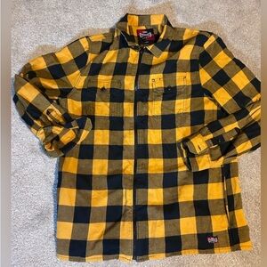 Vans Yellow and Black Checkered shirt- zip up